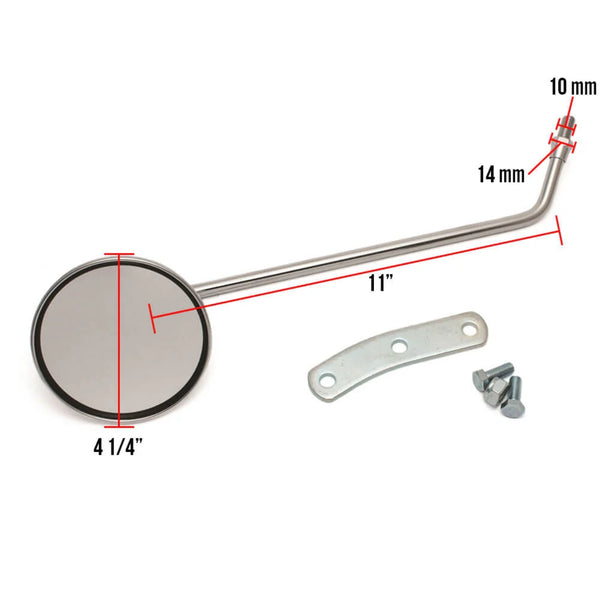 Right Mirror (Round, Chrome); Genuine Stella, Vintage Vespa