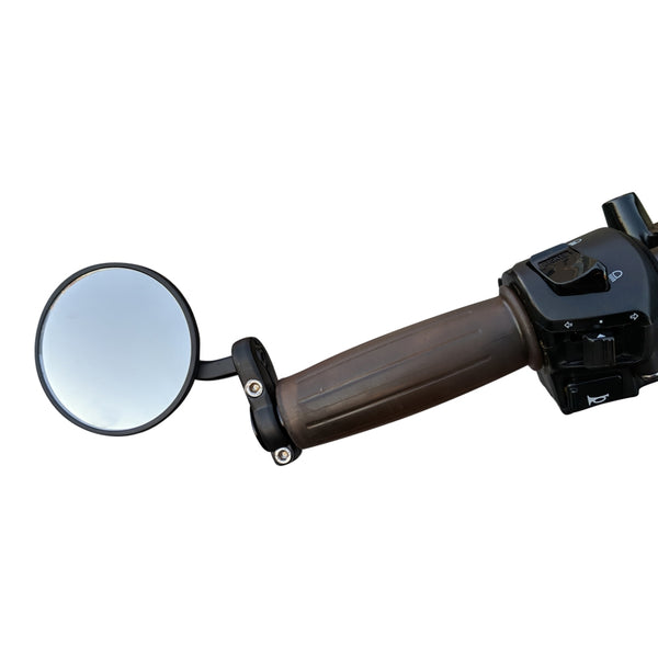 Prima Motorcycle Billet Bar End Mirror Set (Black); G400C