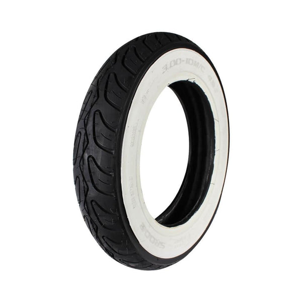 Prima Tire (Whitewall, 3.0 x 10); Genuine Bud 50, Buddy Kick