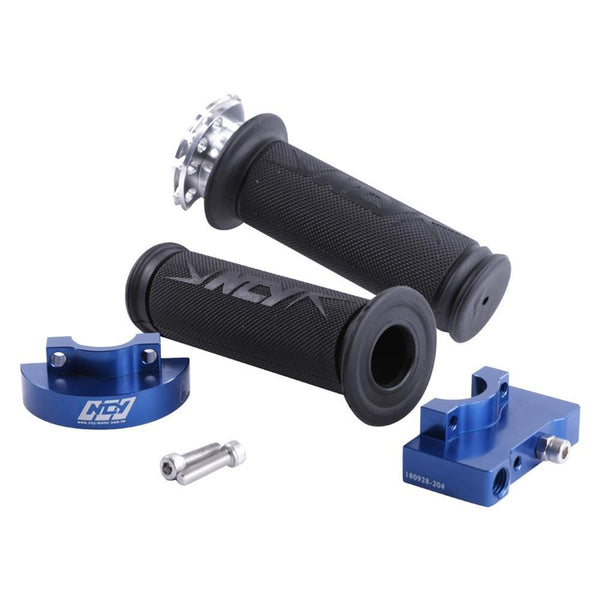 NCY Throttle & Grip Set (Bearing Style, 7/8") - Blue