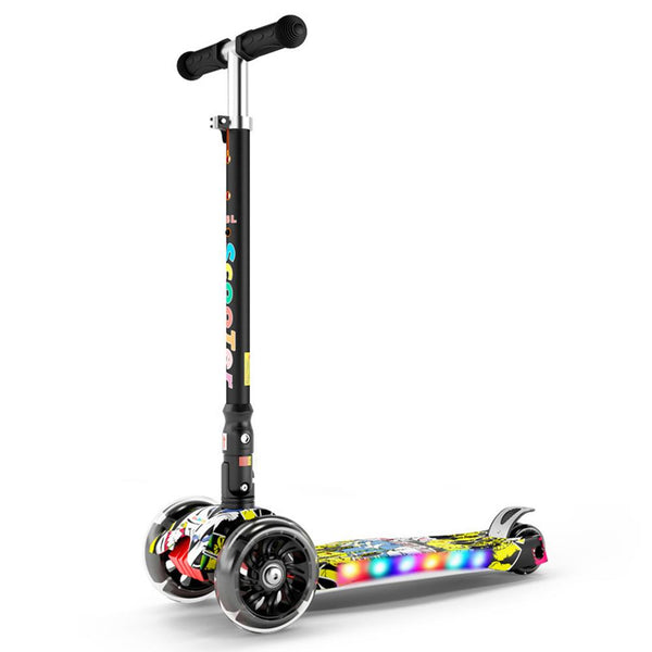 Kid's Shining Adjustable Foldable LED Lighted Scooter (2-12 Years)