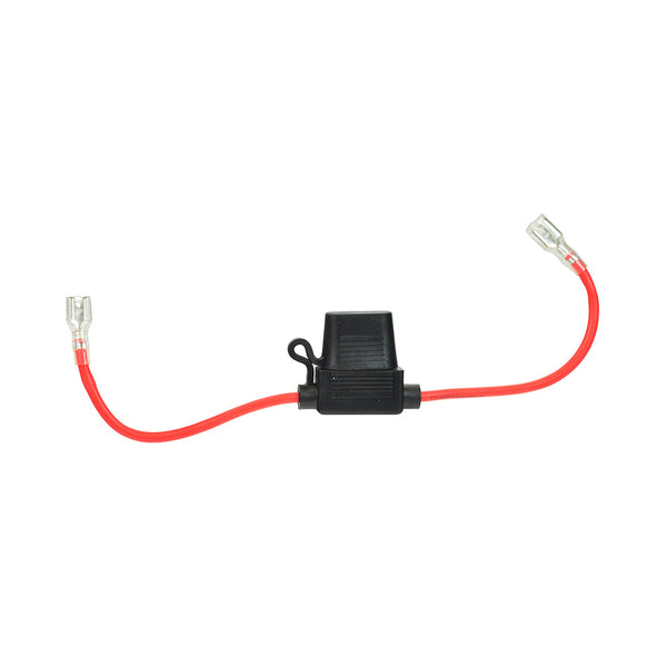 In-line 30 Amp ATM Blade Fuse Holder with Wire & 1/4" Battery Terminal Connectors
