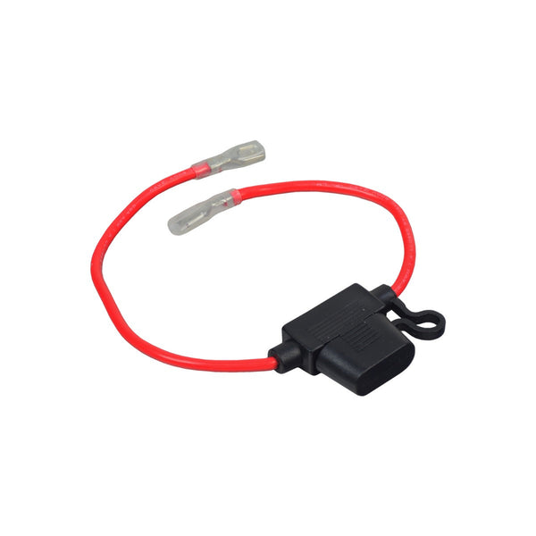 In-line 30 Amp ATM Blade Fuse Holder with Wire & 1/4" Battery Terminal Connectors