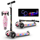Kid's Shining Adjustable Foldable LED Lighted Scooter (2-12 Years)